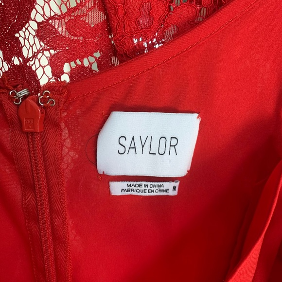 Saylor Savannah Red Lace Romper Two Piece - Picture 7 of 10